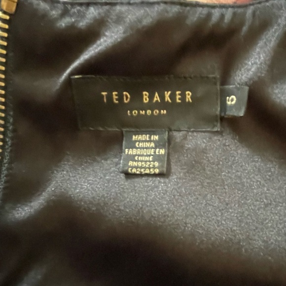 Ted Baker Rosa Kensington Black Floral Sleeveless Flare Midi Dress US Size 12 - Picture 7 of 16